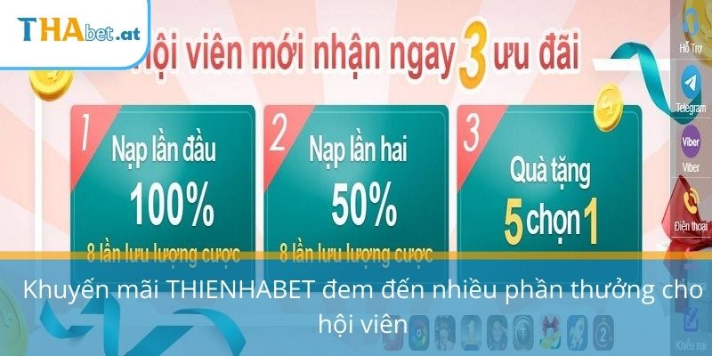 Khuyến mãi THIENHABET đem đến nhiều phần thưởng cho hội viên